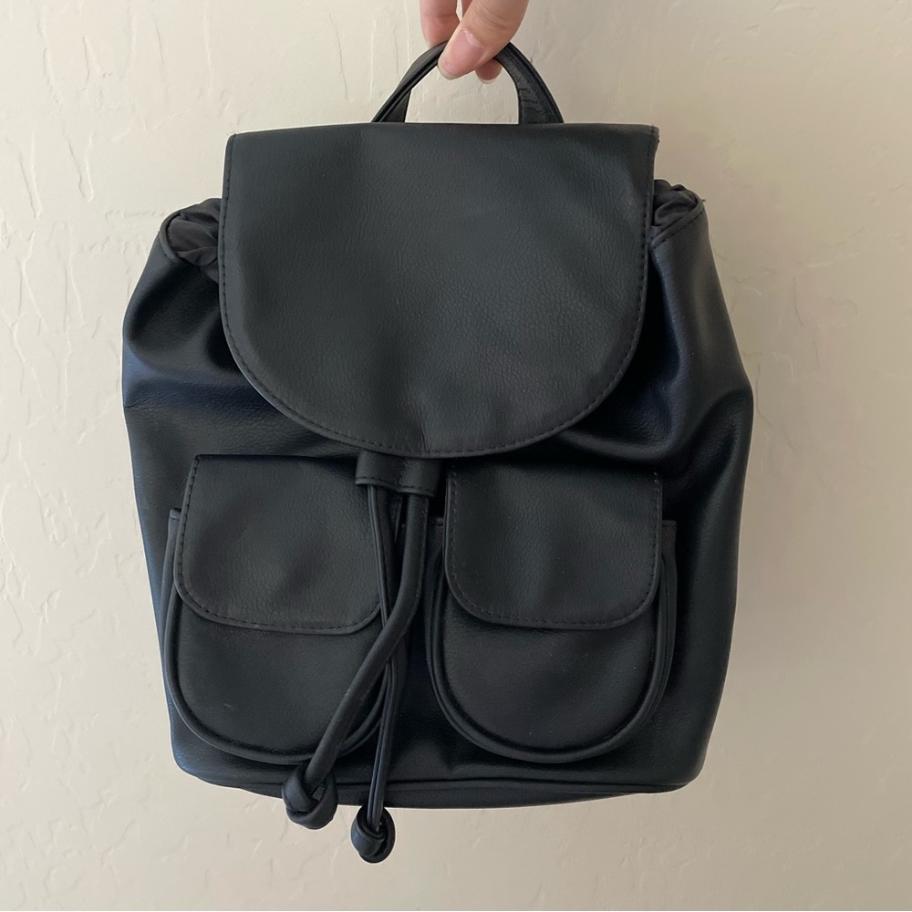 Wild Fable Black Faux Leather Bag pack NWT